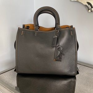 Coach 1941 Rogue in black glovetanned pebbled leather & honey suede lining